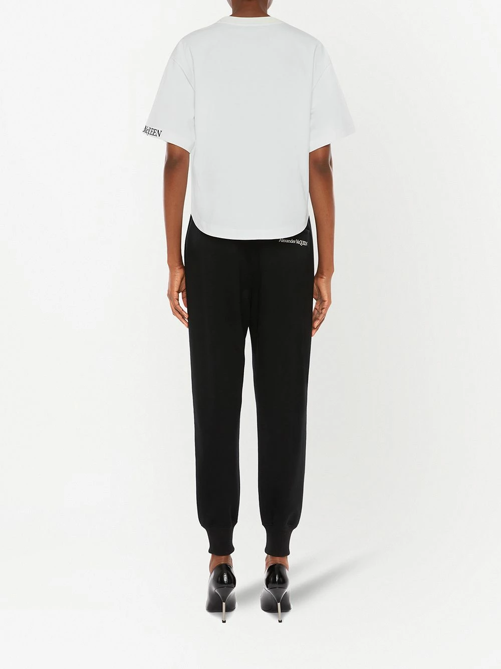 Alexander McQueen Embroidered logo cropped T shirt 4 Alexander McQueen embroidered logo cropped T-shirt