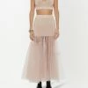 Alexander McQueen ribbed knit tulle panel skirt