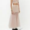 Alexander McQueen ribbed knit tulle panel skirt