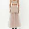 Alexander McQueen ribbed knit tulle panel skirt