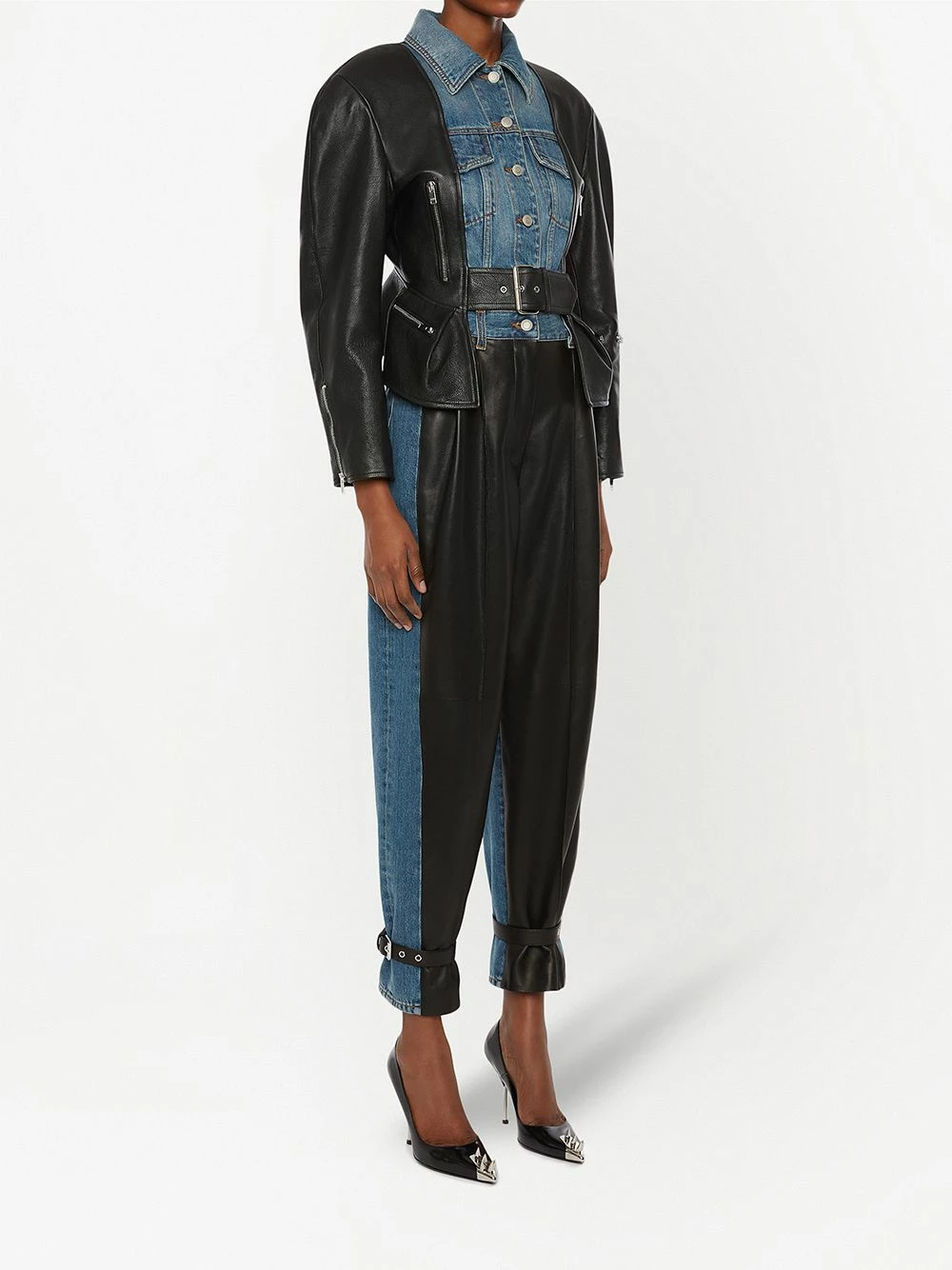 Alexander McQueen Panelled ankle strap trousers 3 Alexander McQueen panelled ankle-strap trousers