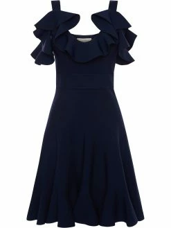Alexander McQueen ruffled cold-shoulder dress
