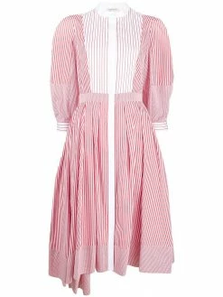 Alexander McQueen asymmetric striped dress