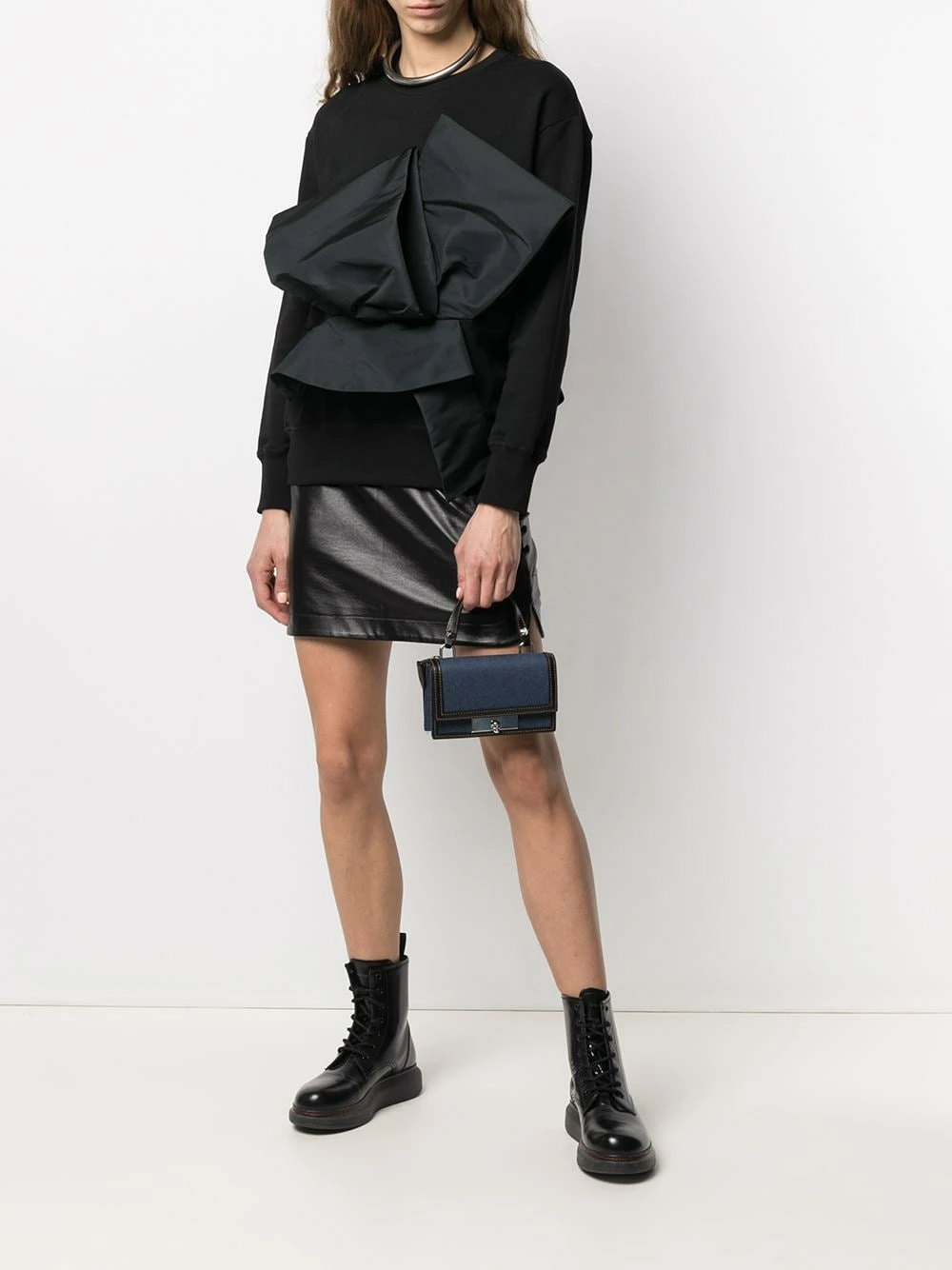 Alexander McQueen Mini denim satchel bag 2 Alexander McQueen mini denim satchel bag