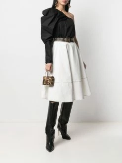 Alexander McQueen contrast-stitch midi skirt