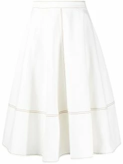 Alexander McQueen contrast-stitch midi skirt
