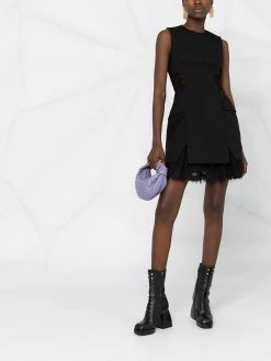 Alexander McQueen lace-panel detail sleeveless dress