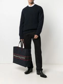 Alexander McQueen East West Selvedge logo tote bag
