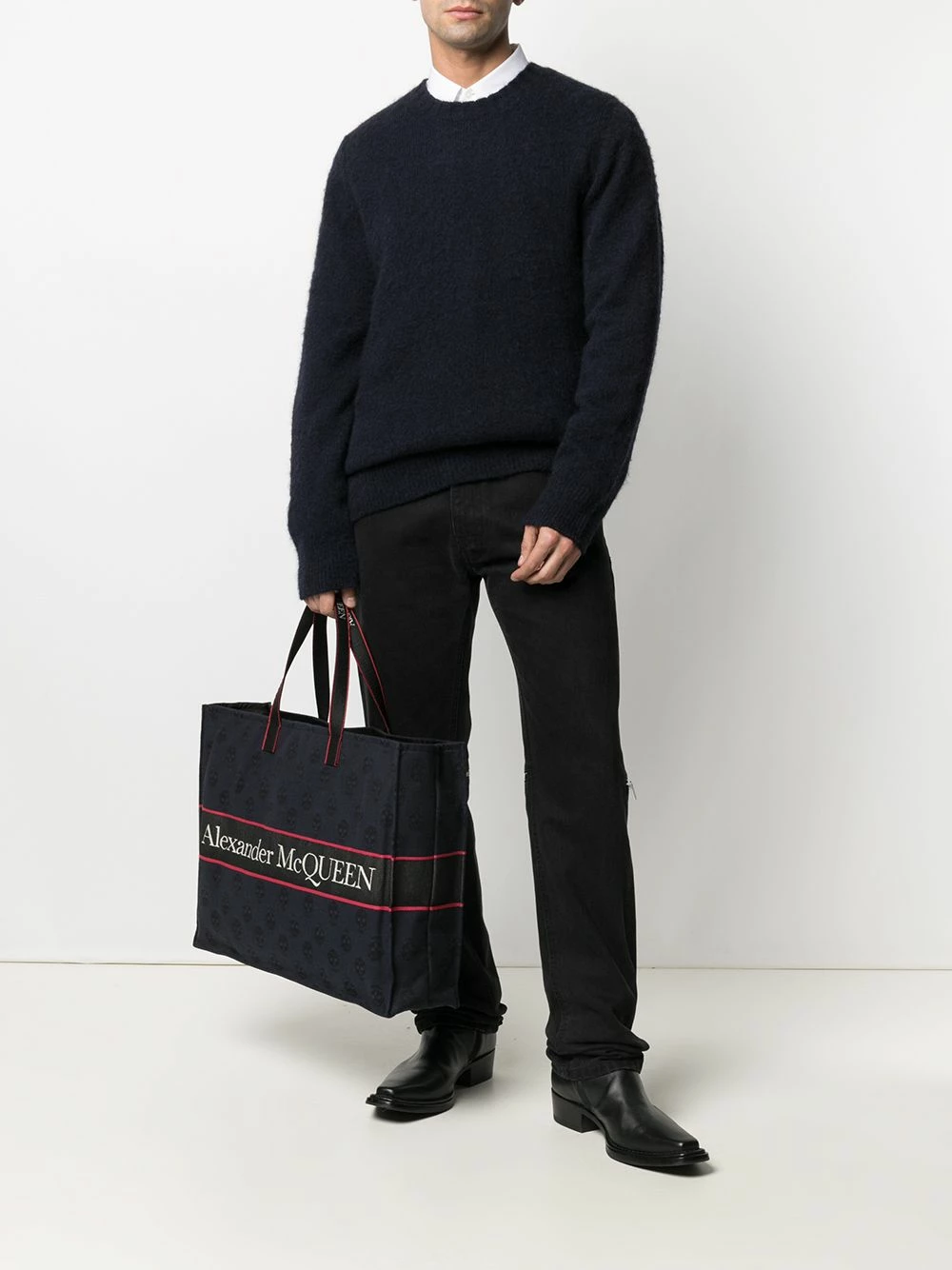 Alexander McQueen East West Selvedge logo tote bag 2 Alexander McQueen East West Selvedge logo tote bag