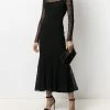 Alexander McQueen crochet knit flared evening dress
