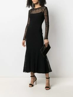 Alexander McQueen crochet knit flared evening dress