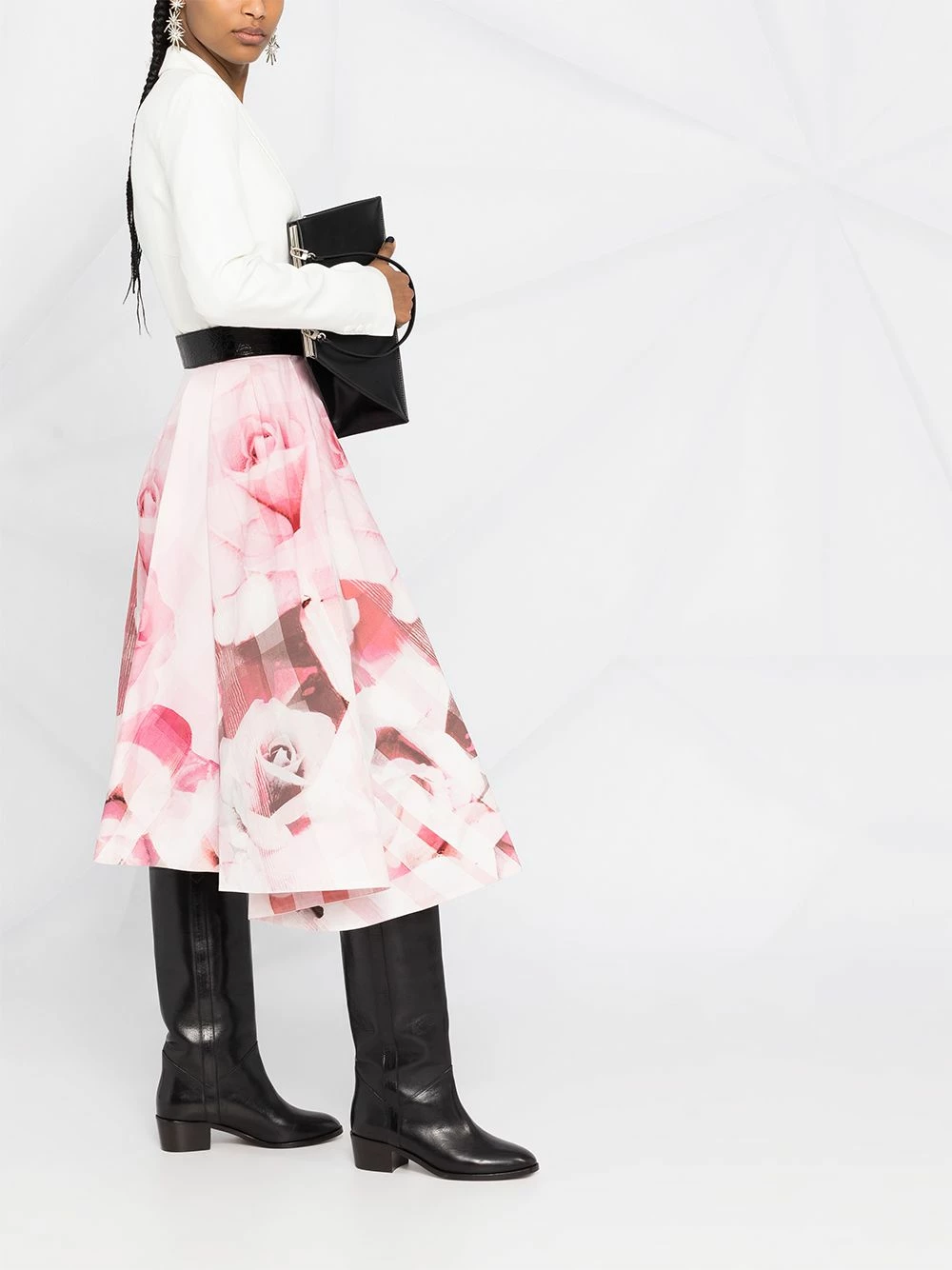 Alexander McQueen Asymmetric floral skirt 4 Alexander McQueen asymmetric floral skirt