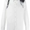 Alexander McQueen abstract print harness detail shirt
