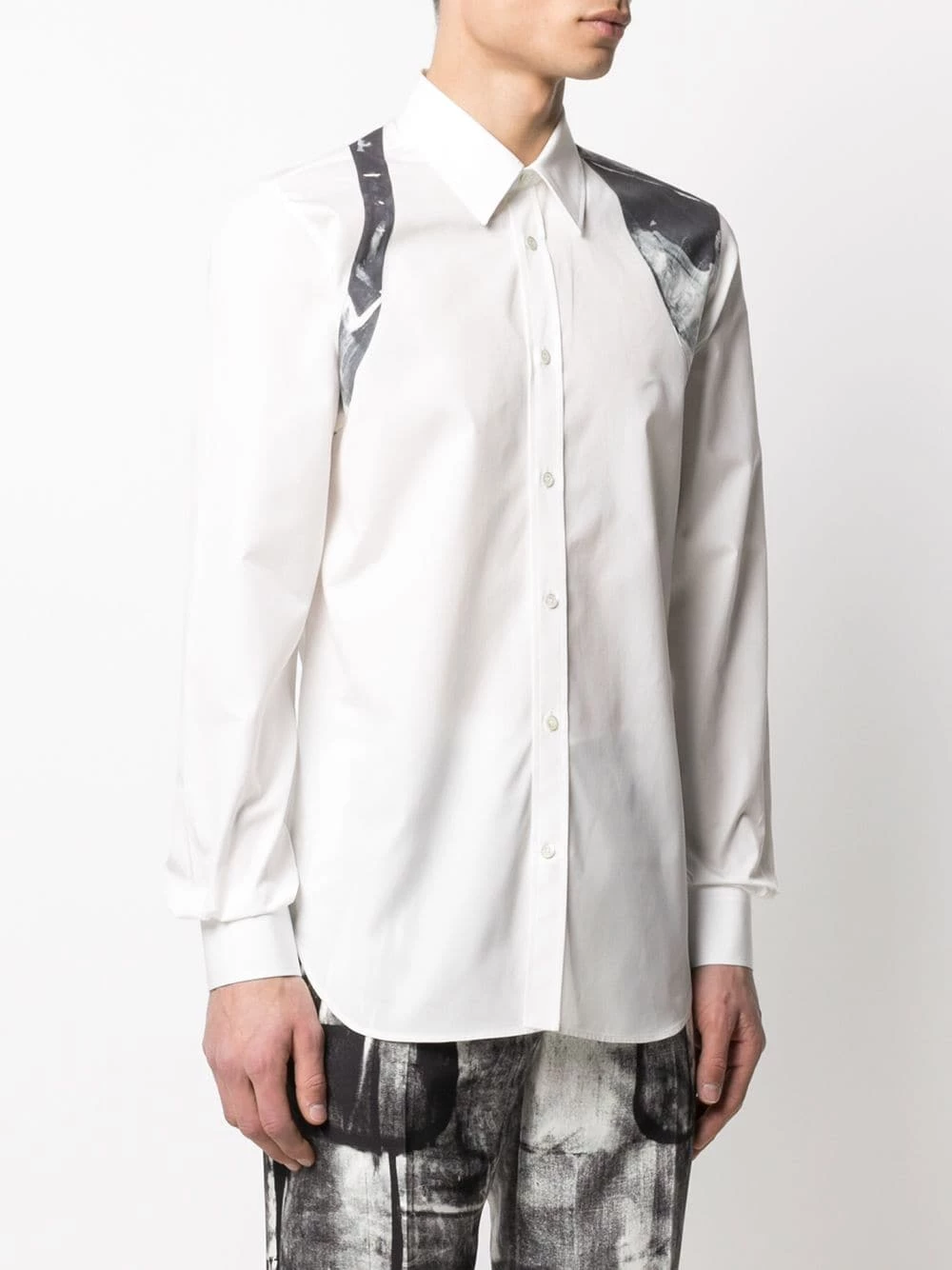 Alexander McQueen Abstract print harness detail shirt 3 Alexander McQueen abstract print harness detail shirt
