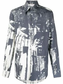 Alexander McQueen abstract-print button-up shirt