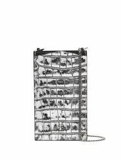 Alexander McQueen crocodile-effect phone bag