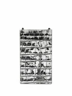 Alexander McQueen crocodile-effect phone bag