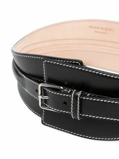 Alexander McQueen contrast-stitch wide belt