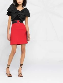 Alexander McQueen pleated crepe A-line skirt
