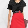 Alexander McQueen pleated crepe A-line skirt