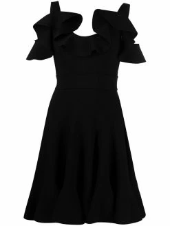 Alexander McQueen ruffle-sleeve skater dress