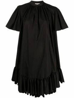 Alexander McQueen ruffle-trim cotton-poplin shirtdress