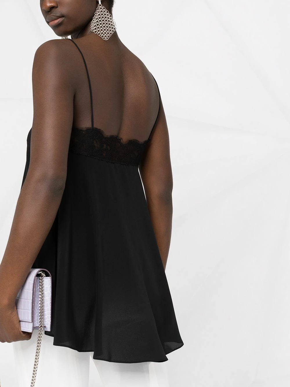 Alexander McQueen Lace embellished draped top 3 Alexander McQueen lace-embellished draped top