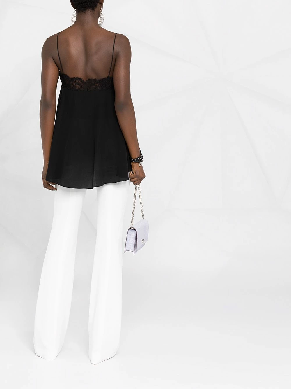 Alexander McQueen Lace embellished draped top 4 Alexander McQueen lace-embellished draped top