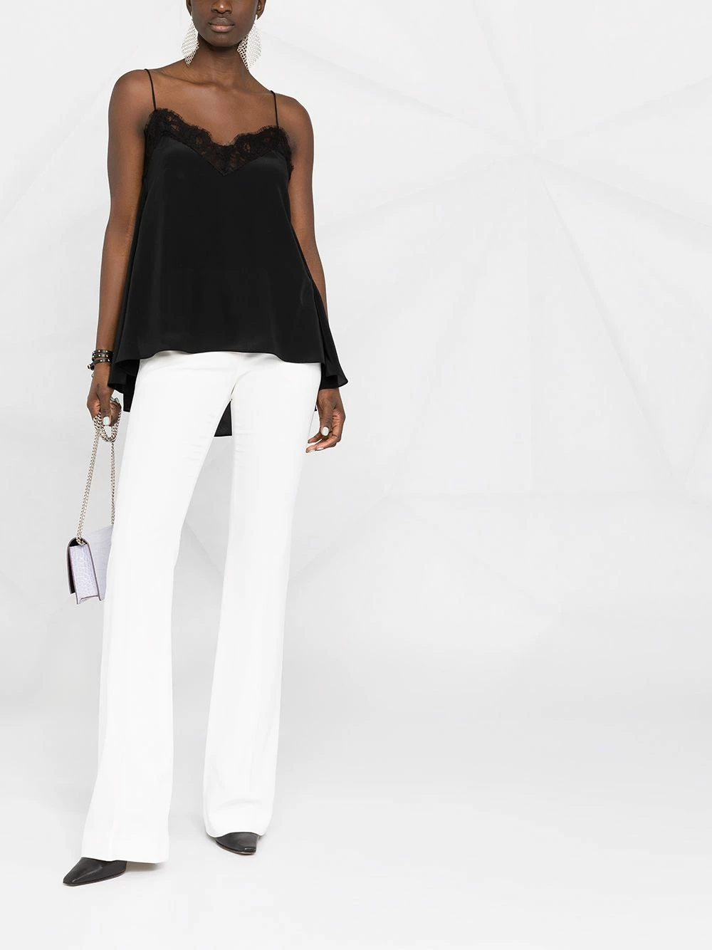 Alexander McQueen Lace embellished draped top 2 Alexander McQueen lace-embellished draped top