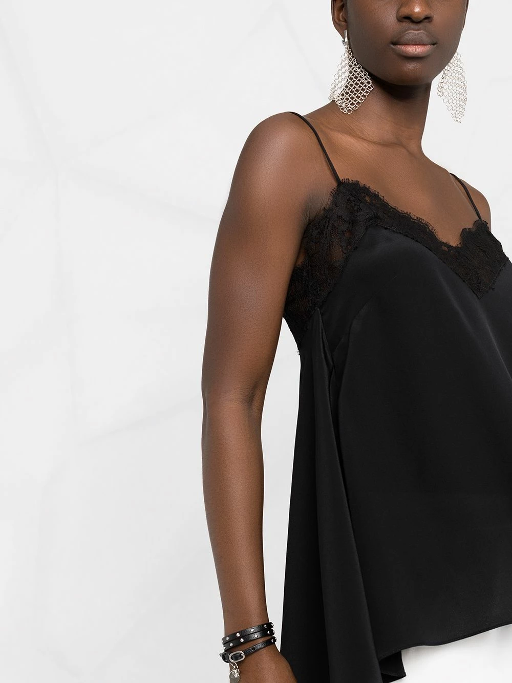 Alexander McQueen Lace embellished draped top 5 Alexander McQueen lace-embellished draped top