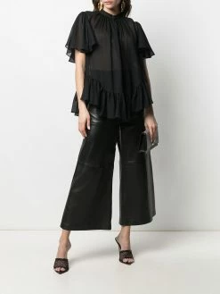 Alexander McQueen sheer ruffled blouse
