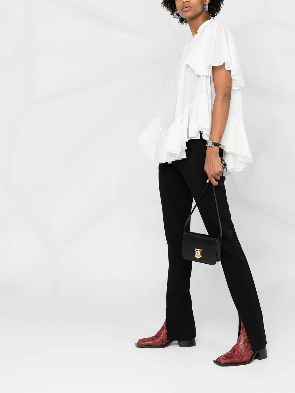 Alexander McQueen Band collar ruffled blouse 4 Alexander McQueen band-collar ruffled blouse