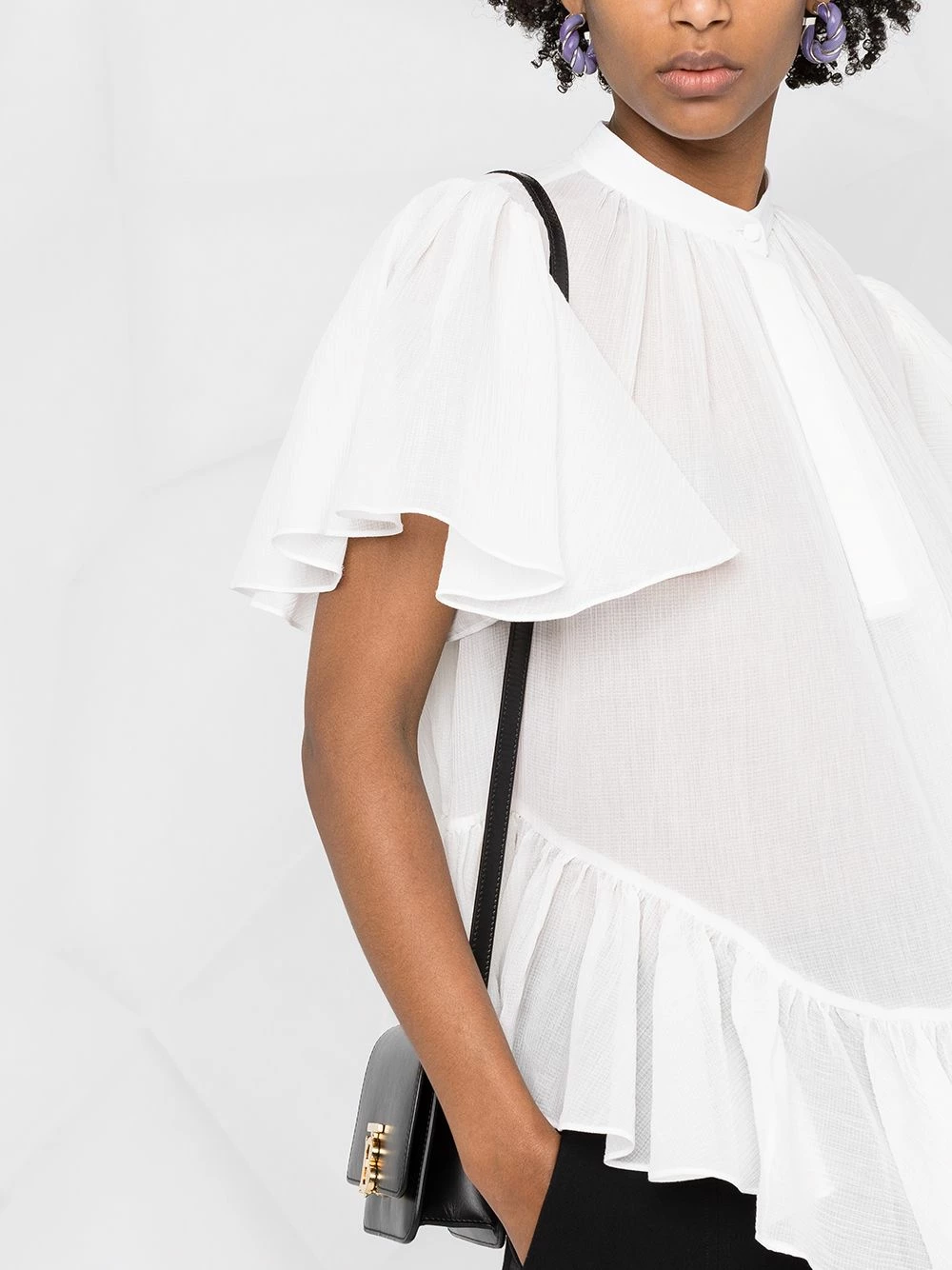 Alexander McQueen Band collar ruffled blouse 5 Alexander McQueen band-collar ruffled blouse