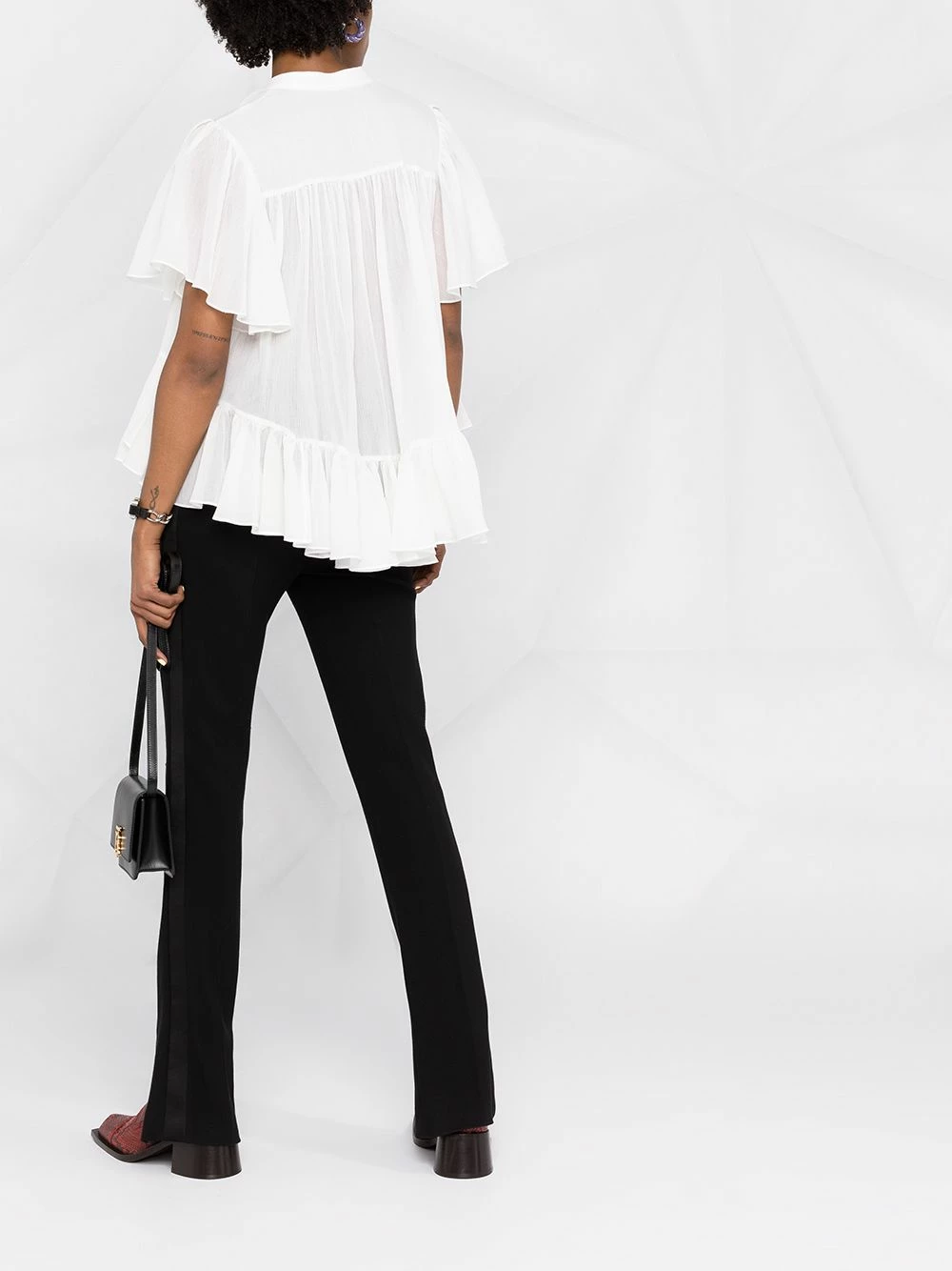 Alexander McQueen Band collar ruffled blouse 6 Alexander McQueen band-collar ruffled blouse
