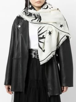 Alexander McQueen frayed fine-knit insect scarf