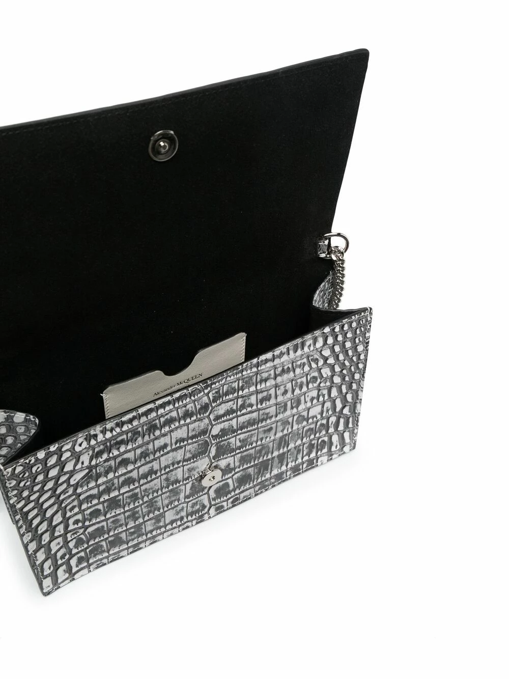 Alexander McQueen Crocodile effect shoulder bag 5 Alexander McQueen crocodile-effect shoulder bag