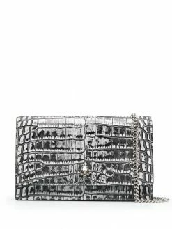 Alexander McQueen crocodile-effect shoulder bag