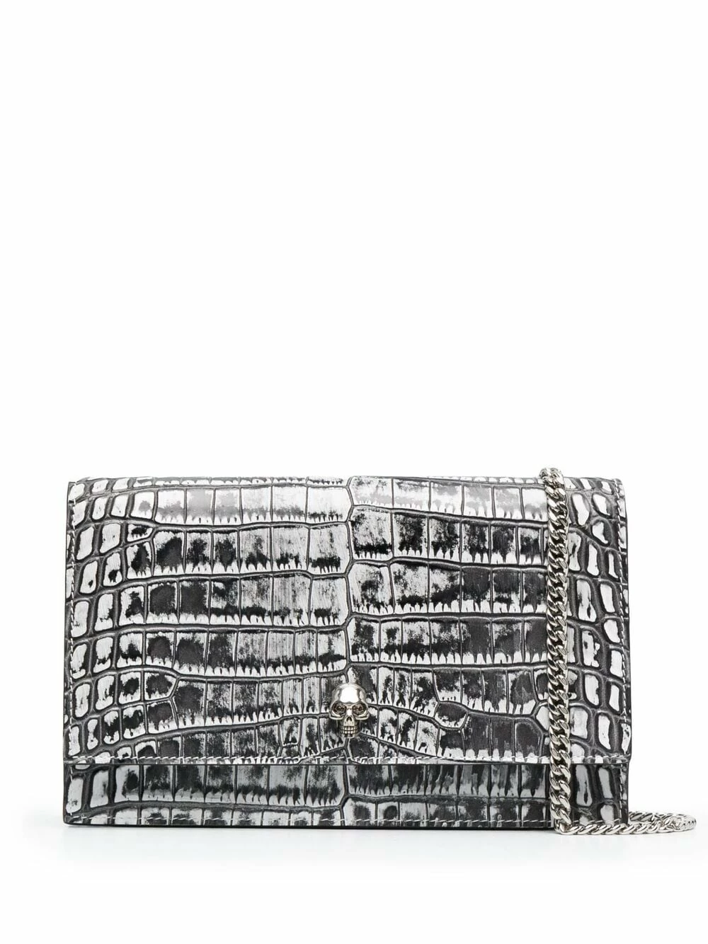 Alexander McQueen Crocodile effect shoulder bag 1 Alexander McQueen crocodile-effect shoulder bag