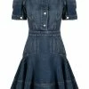 Alexander McQueen puff-sleeve denim dress