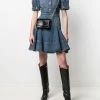 Alexander McQueen puff-sleeve denim dress