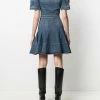Alexander McQueen puff-sleeve denim dress
