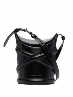 Alexander McQueen strap-detail bucket bag