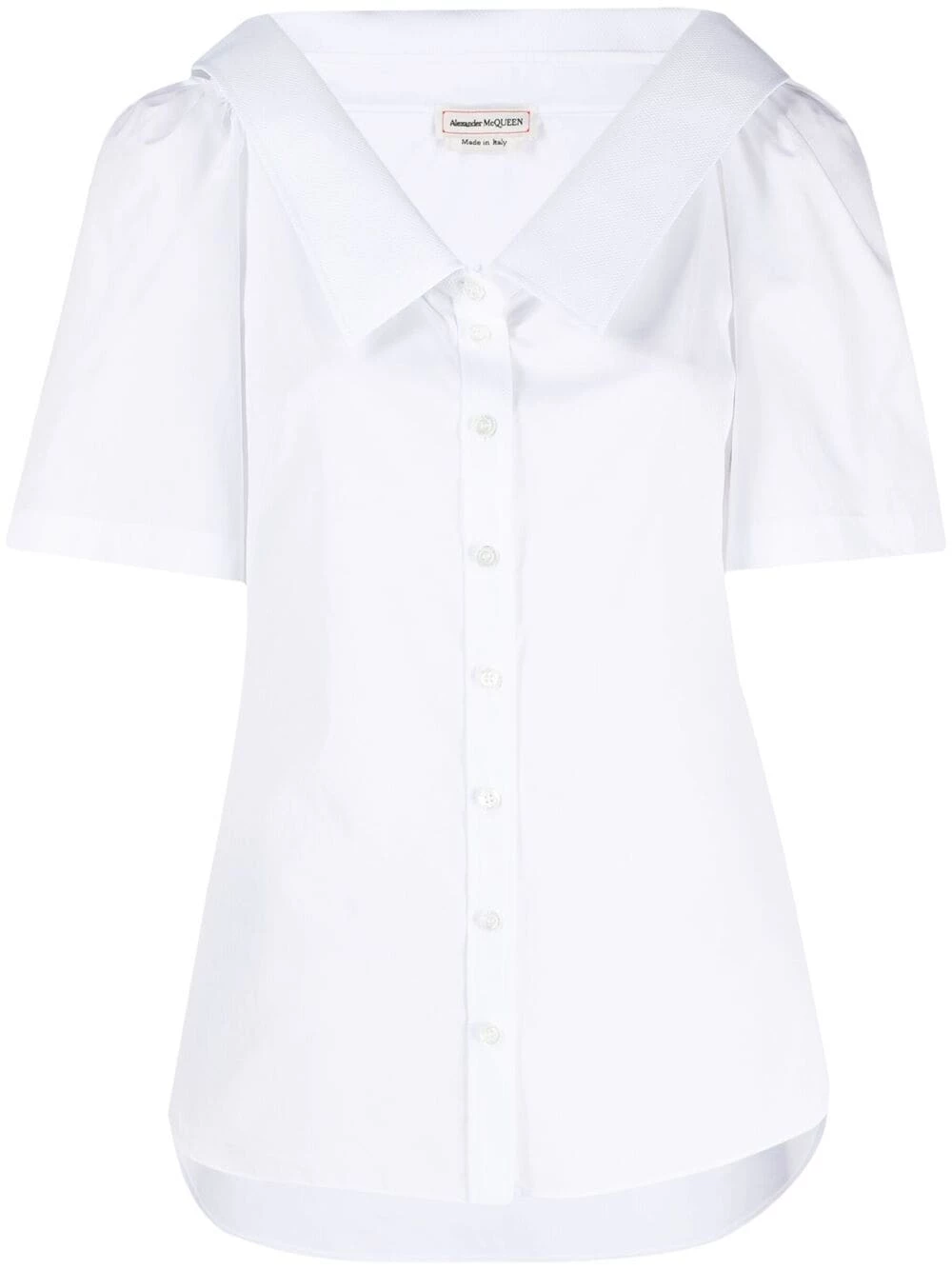 Alexander McQueen V neck cotton blouse 1 Alexander McQueen V-neck cotton blouse