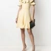 Alexander McQueen cold-shoulder ruffle-trim minidress