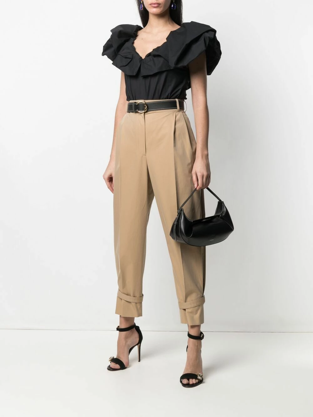 Alexander McQueen Belted ankles high waisted trousers 2 Alexander McQueen belted ankles high-waisted trousers
