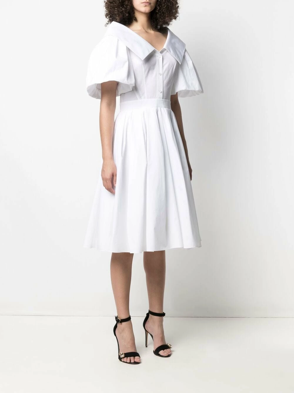 Alexander McQueen Puff sleeve poplin dress 3 Alexander McQueen puff-sleeve poplin dress