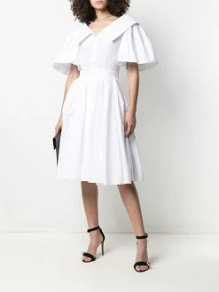Alexander McQueen puff-sleeve poplin dress