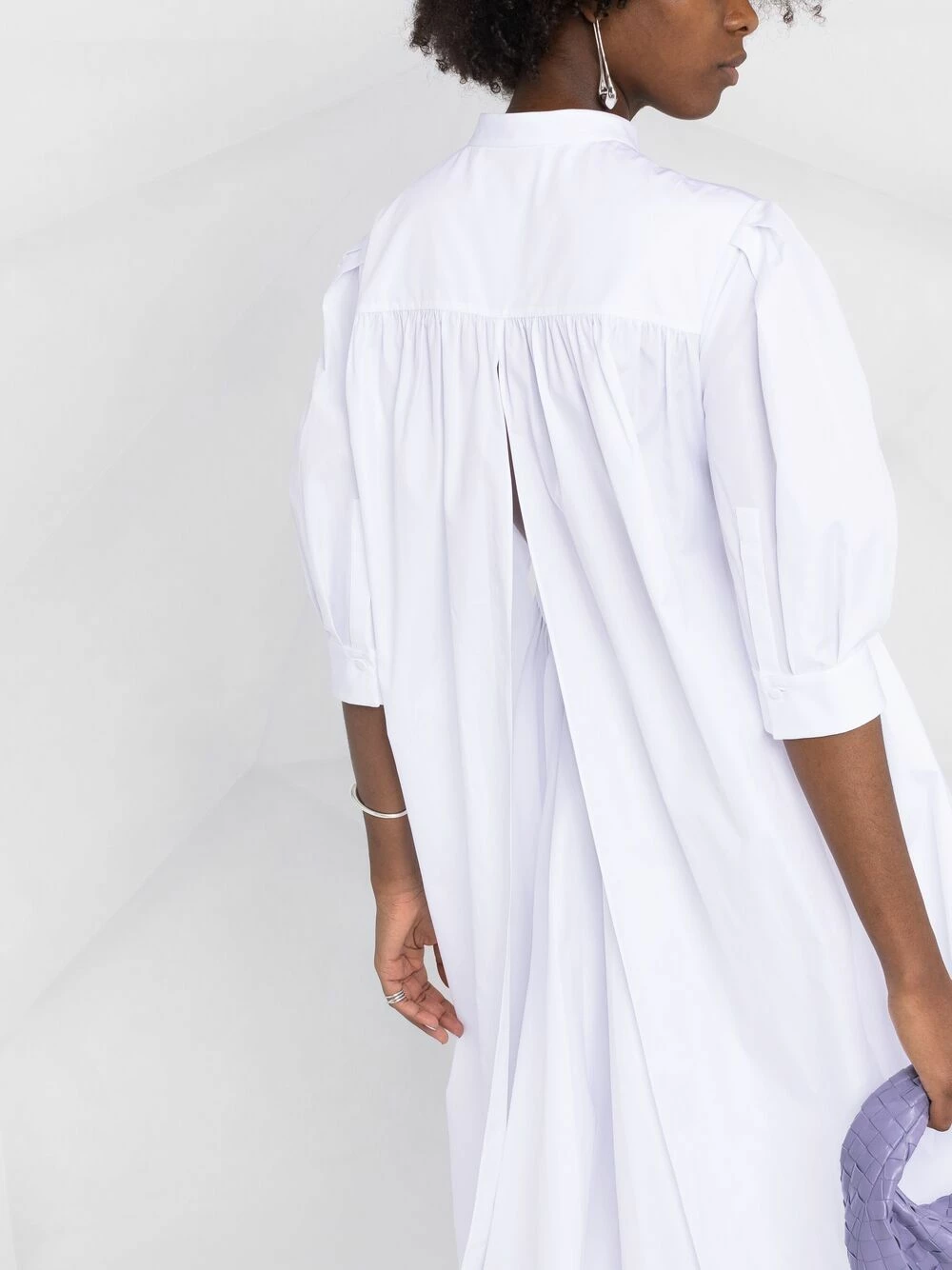 Alexander McQueen Flared draped back shirtdress 3 Alexander McQueen flared draped-back shirtdress