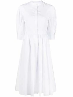 Alexander McQueen flared draped-back shirtdress