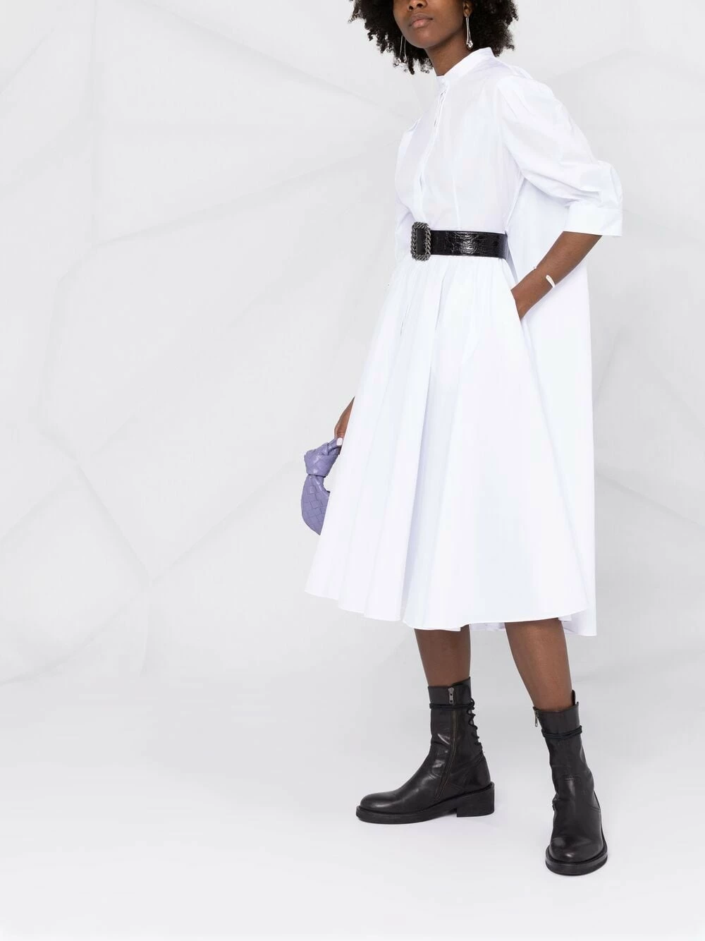 Alexander McQueen Flared draped back shirtdress 4 Alexander McQueen flared draped-back shirtdress